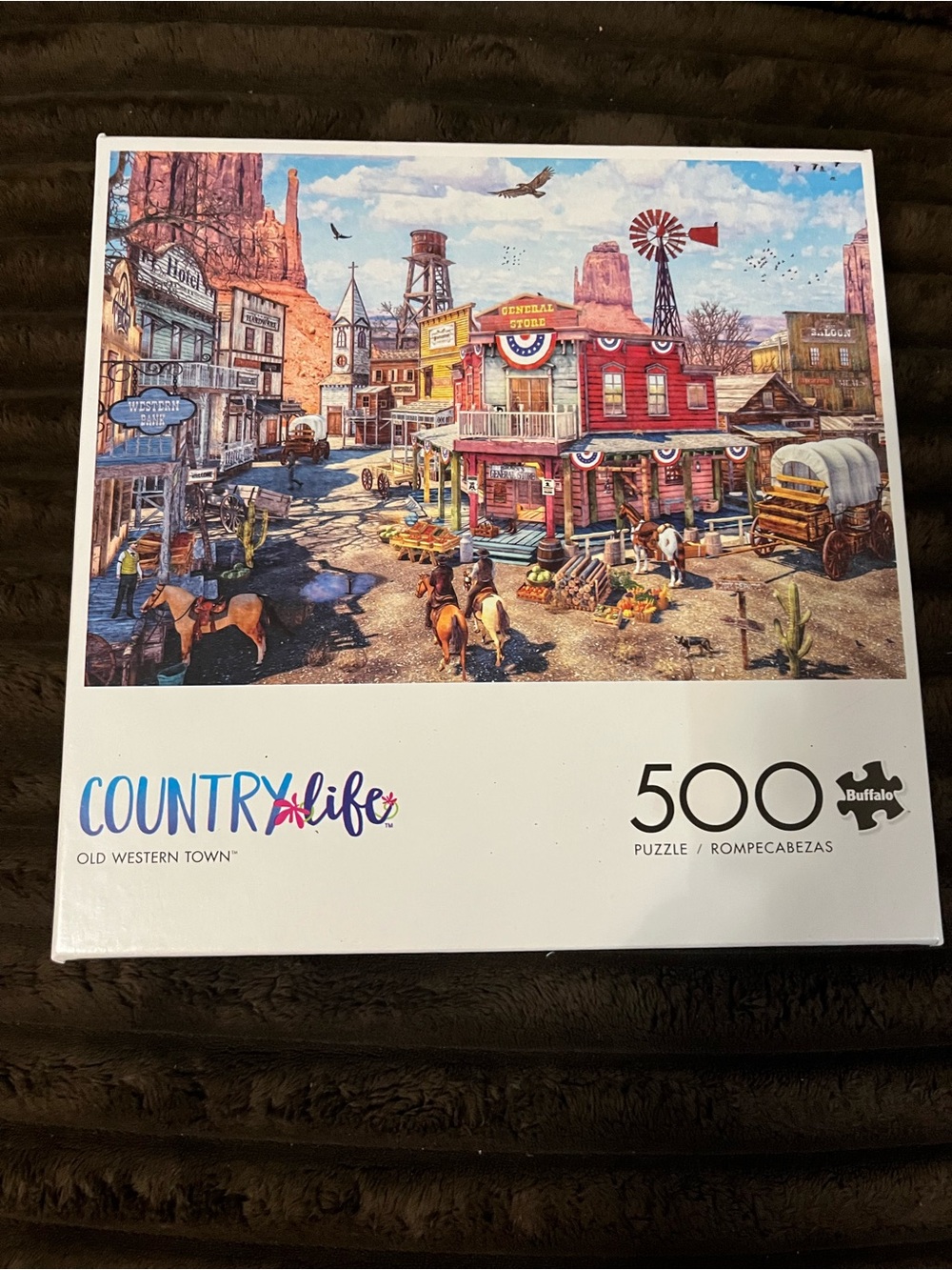 Country Life Old Western Town 500-Piece Puzzle - Buffalo (Multicolor)